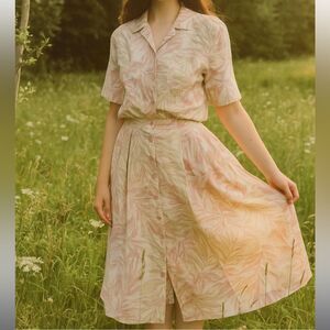 Vintage Alfred dunner floral top and skirt womens sz 14 USA made 80s cottagecore